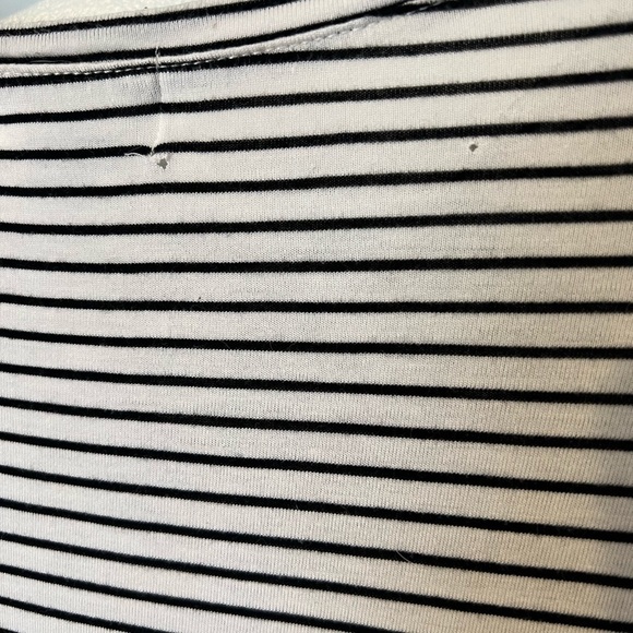 Old Navy Large Cream Long Sleeve with Black Stripes Peplum Top - Picture 4 of 5